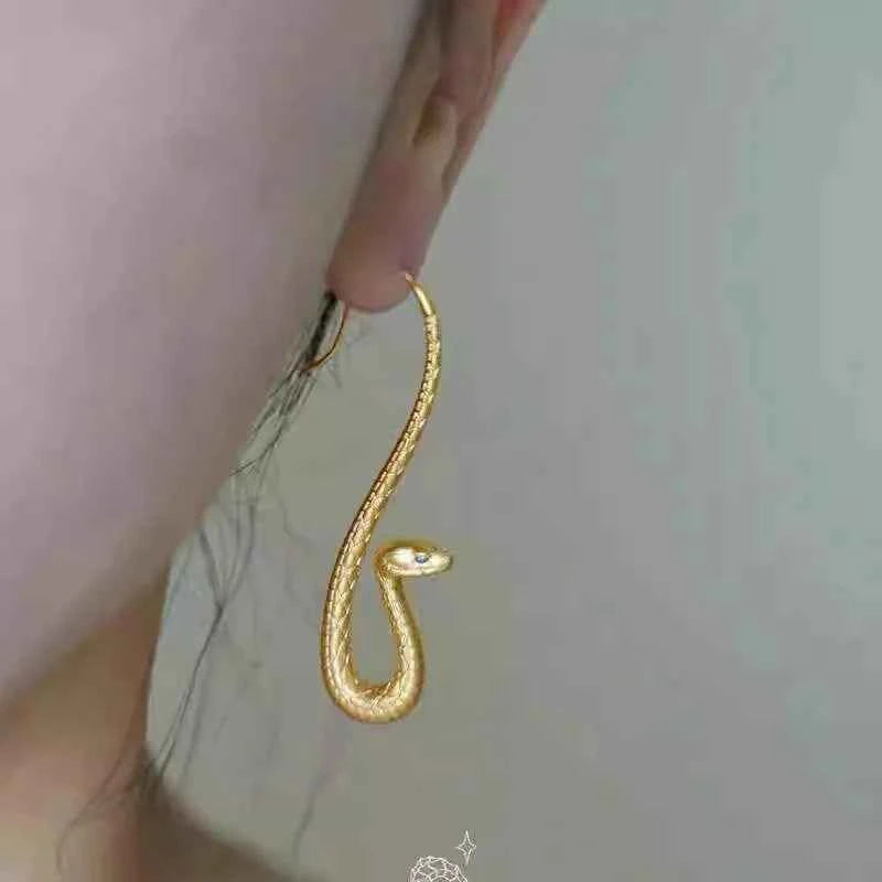Gold Snake Dangle Earrings for Women Bohemian Vintage Animal Statement Jewelry Party Gift