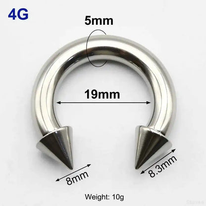 Cone Circular Barbell Piercing Septum Nose Ring Hoop Helix Earrings - Pedlar's Attic