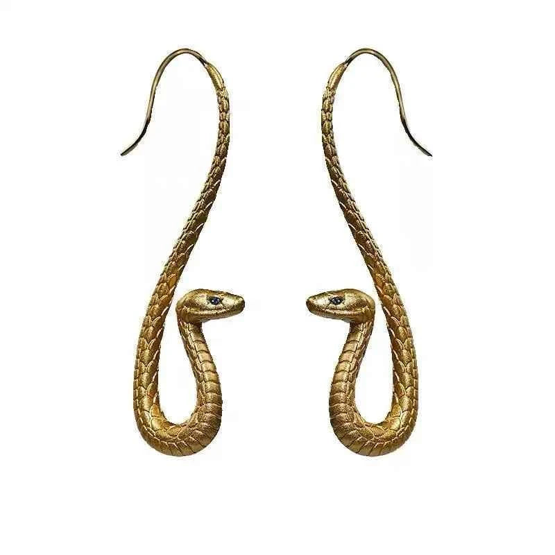Gold Snake Dangle Earrings for Women Bohemian Vintage Animal Statement Jewelry Party Gift