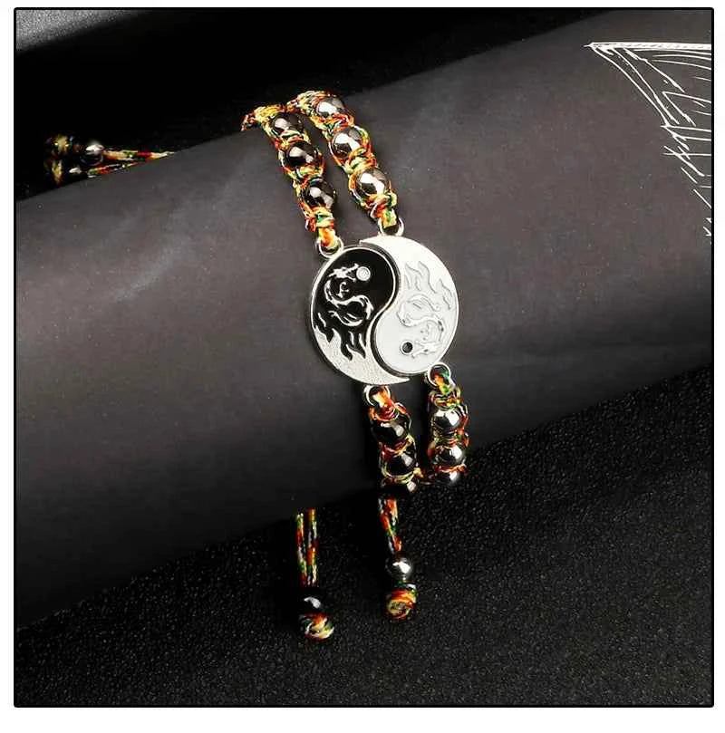 2Pcs/set Dragon Tai Chi Gossip Braided Bracelets lots of styles