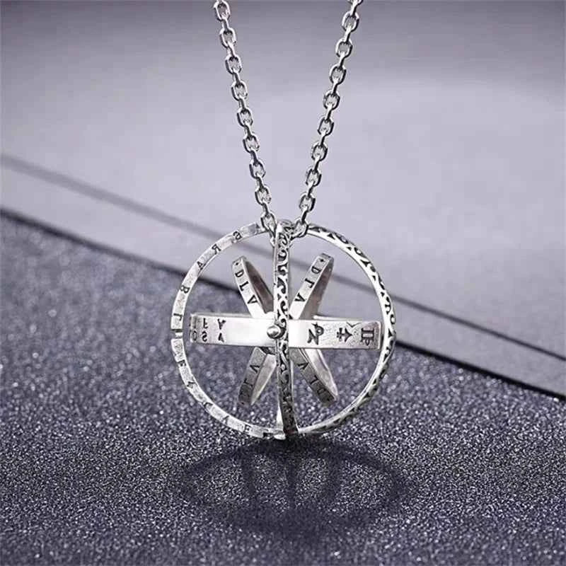 Vintage Astronomical Ball Alloy Men's and Women's Rings Creative Complex Rotating Cosmic Ring Deformable Rotating Ring Necklace - Pedlar's Attic