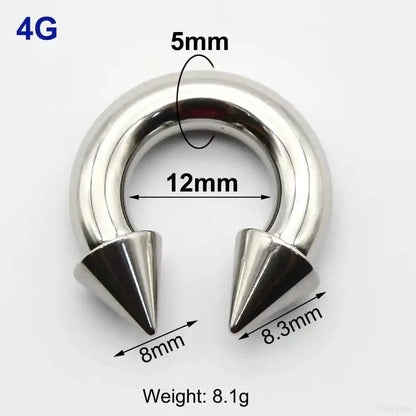 Cone Circular Barbell Piercing Septum Nose Ring Hoop Helix Earrings - Pedlar's Attic