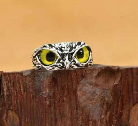 Owl Charm Ring - Vintage Gothic Jewelry for Men & Women - Cute Animal Design for Youth Gifts - Pedlar's Attic