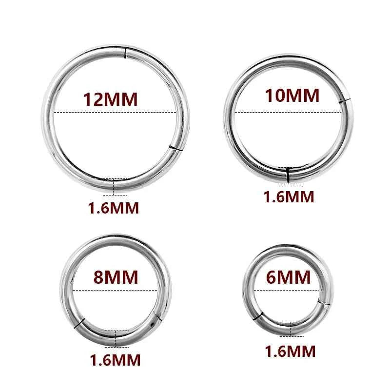 Stainless Steel Nose Hoop Clicker - Elegant Hinged Segment Ring for Septum, Lip, Helix, Daith & Cartilage Piercings - Pedlar's Attic