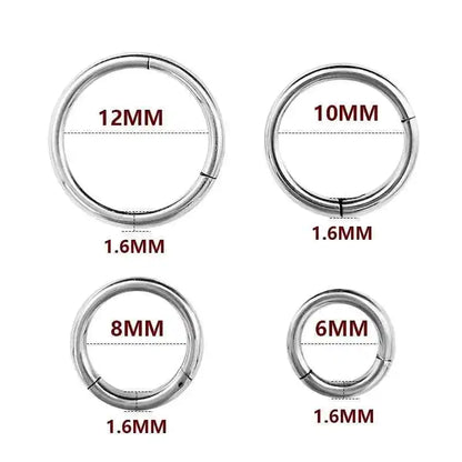 Stainless Steel Septum Clicker - Hinged Nose Hoop for Helix, Daith, and Cartilage Piercing - Bold & Sexy Jewelry - Pedlar's Attic