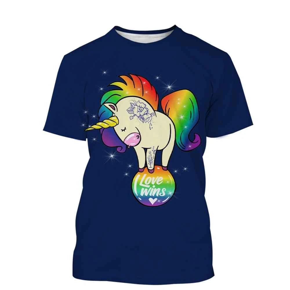unicorn 3D painted art T-shirt