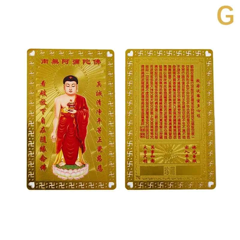 Collection Tibetan Buddhism Exquisite Copper Card Amulet Thangka Fortune Card Buddha Safe And Good Luck Card Gift