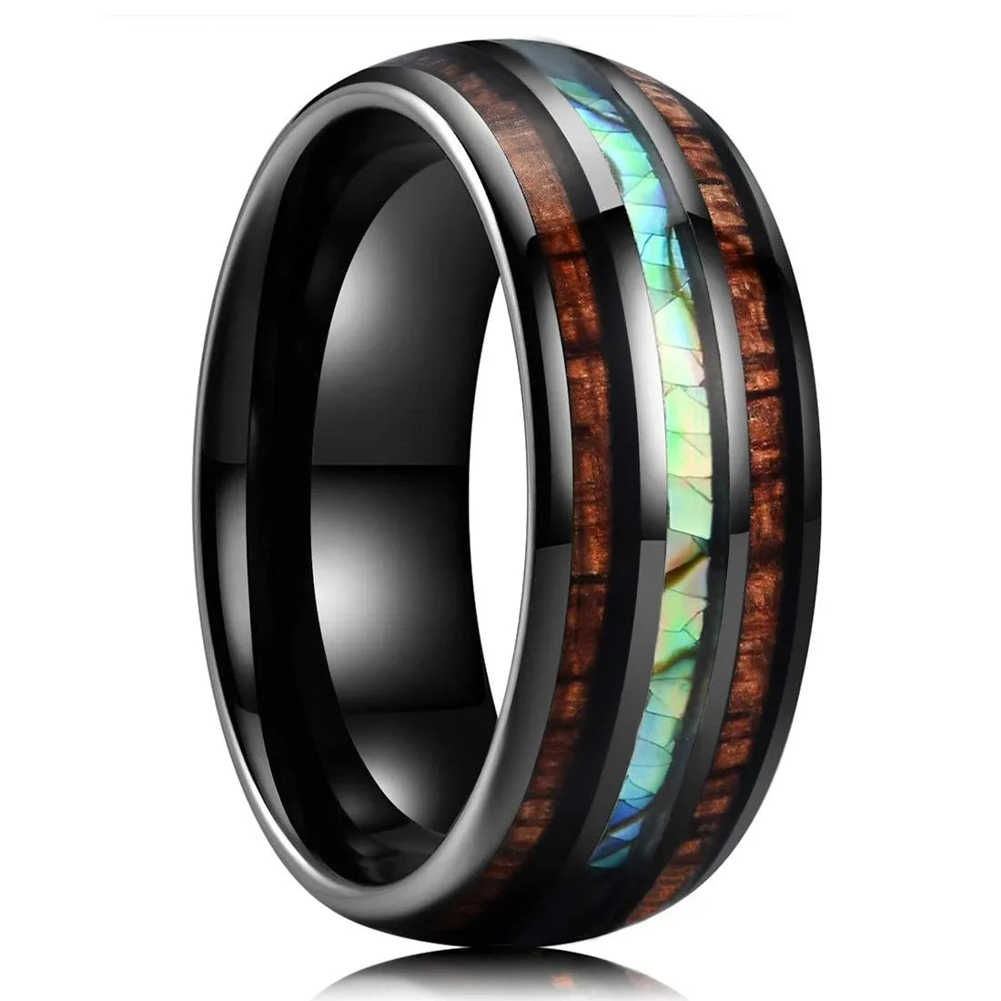 Stone Forge Ring — Agate & Stone Inlay Stainless Steel Band