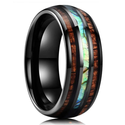 Stone Forge Ring — Agate & Stone Inlay Stainless Steel Band