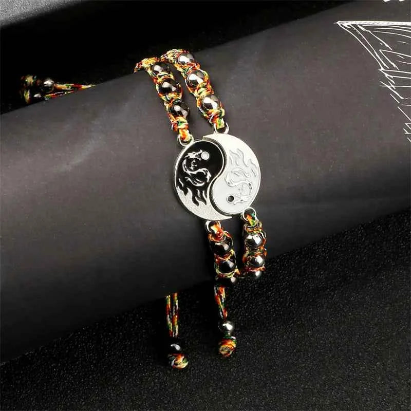 2Pcs/set Dragon Tai Chi Gossip Braided Bracelets lots of styles