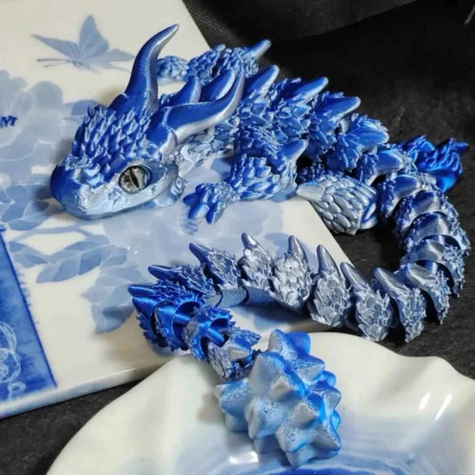 3D Printed Magic Dragon Movable Joint  Toy Rotatable Articulated Office Desktop Ornament Adults Kid Toy Crafts Gift - Pedlar's Attic