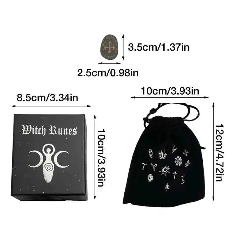 Wood Runes Stone Set Divination Runestones - Pedlar's Attic