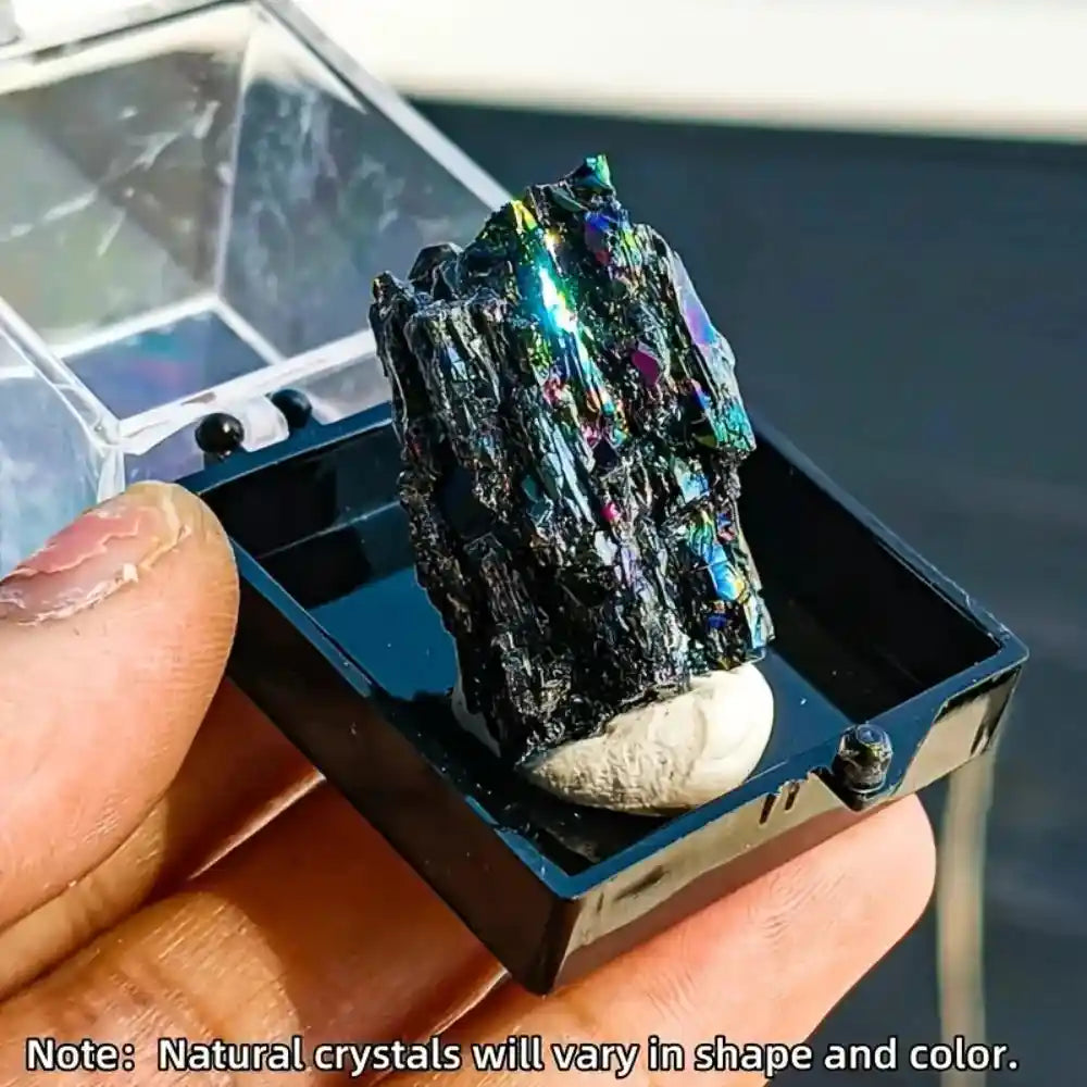 Natural Crystal Mineral Display Box with Sturdy Base Quartz - Pedlar's Attic