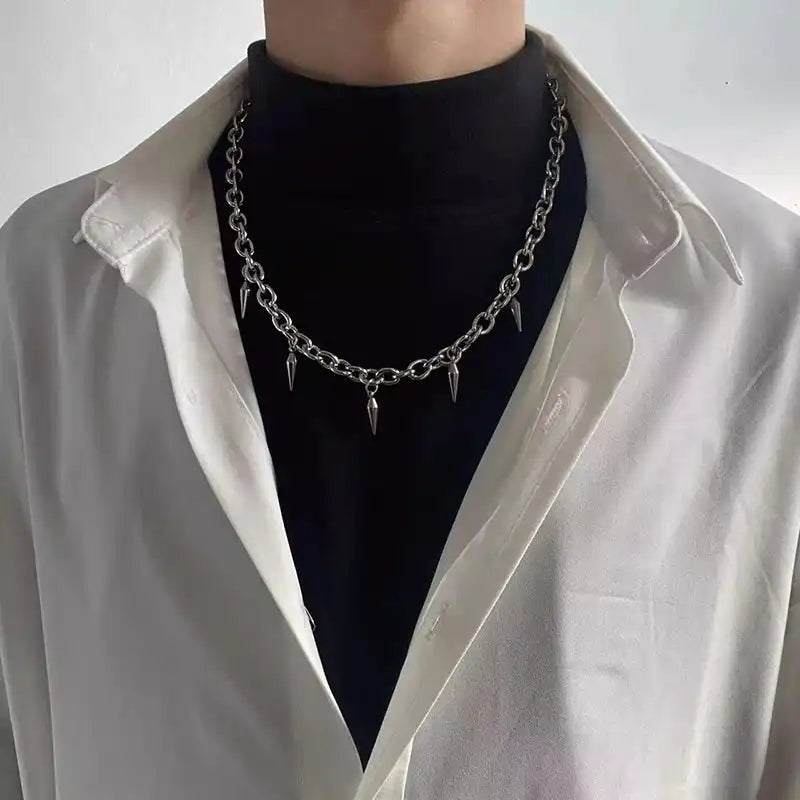 The Rivet & the Dark — Stainless Steel Punk Stud Choker