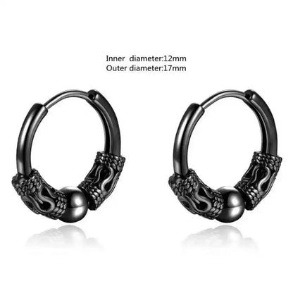 Vintage Simple Small Hoop Earrings Stainless Steel Hypoallergenic Earrings for Men Women Cool Indian Boho Jewelry - Pedlar's Attic