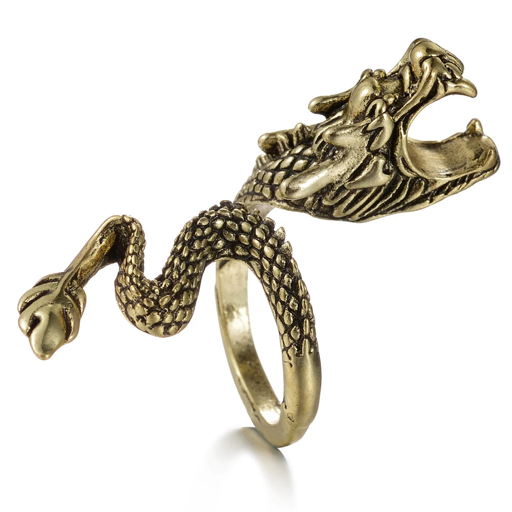 The Drawer Knows — Skull, Dragon & Snake Adjustable Rings - Pedlar's Attic