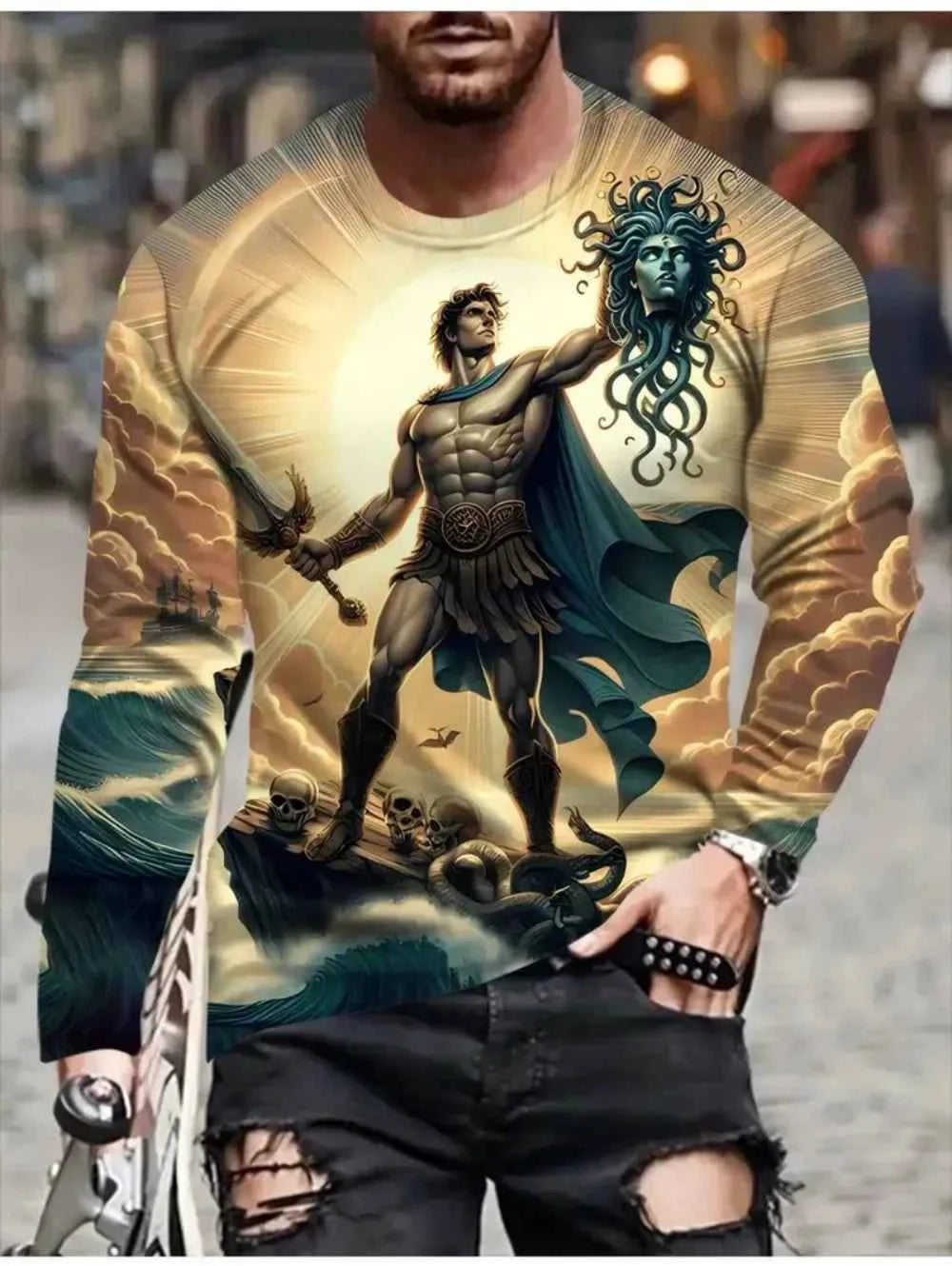 Men Cool Mythical gods Characters Graphics shirts