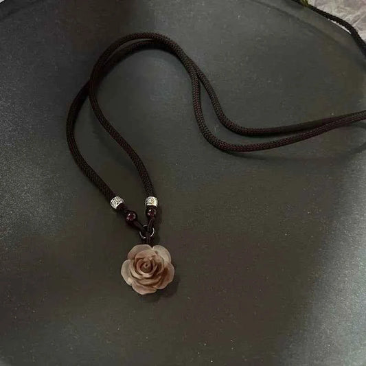 2026New Goth Vintage Colorful Stones Flower Pendant Necklace for Women Trendy Punk Collier Hippie Aesthetic Jewelry Christmas Gi