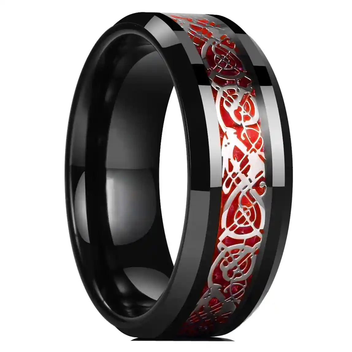 21 Colors 8mm Men's Stainless Steel Celtic Dragon Ring - Pedlar's Attic