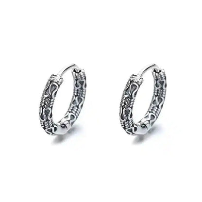 Vintage Simple Small Hoop Earrings Stainless Steel Hypoallergenic Earrings for Men Women Cool Indian Boho Jewelry - Pedlar's Attic