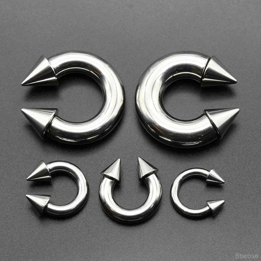 Cone Circular Barbell Piercing Septum Nose Ring Hoop Helix Earrings