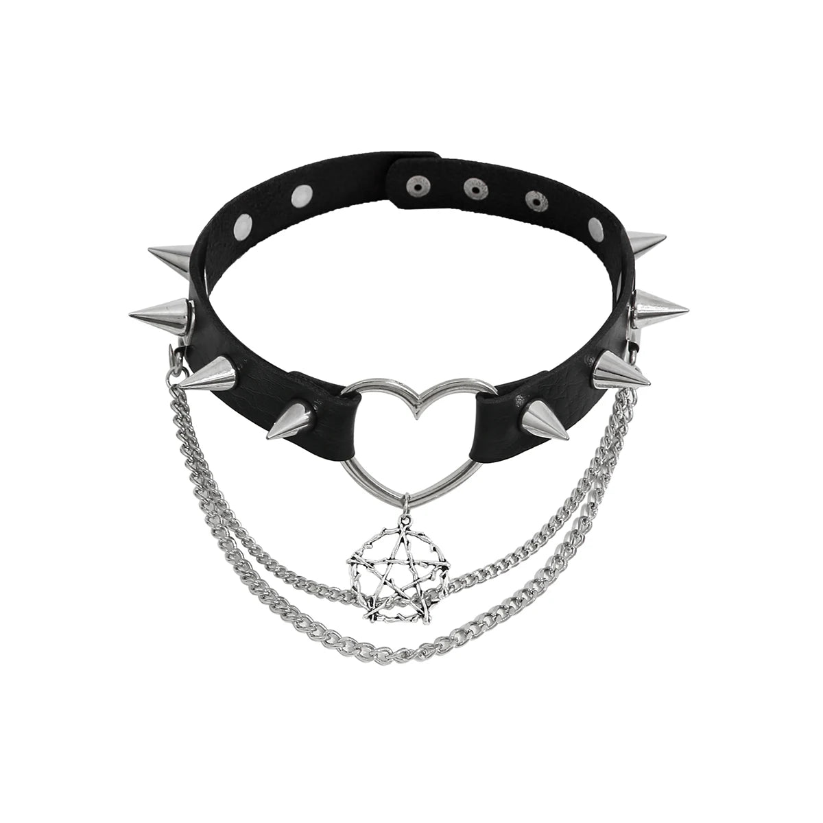 The Unclaimed Heart — Pentagram Spike Choker