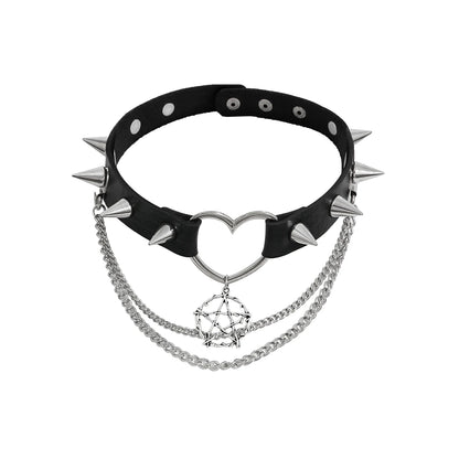 The Unclaimed Heart — Pentagram Spike Choker