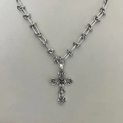 The Retro Relic — Vintage Cross Punk Chain Necklace