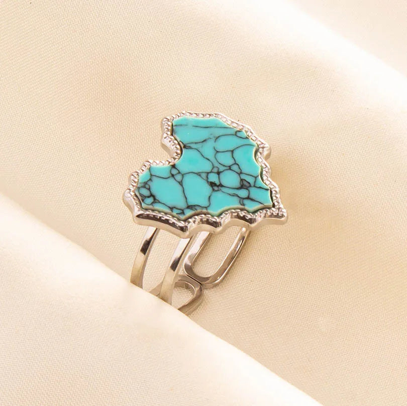 What the Stone Chose — Boho Turquoise Adjustable Ring - Pedlar's Attic