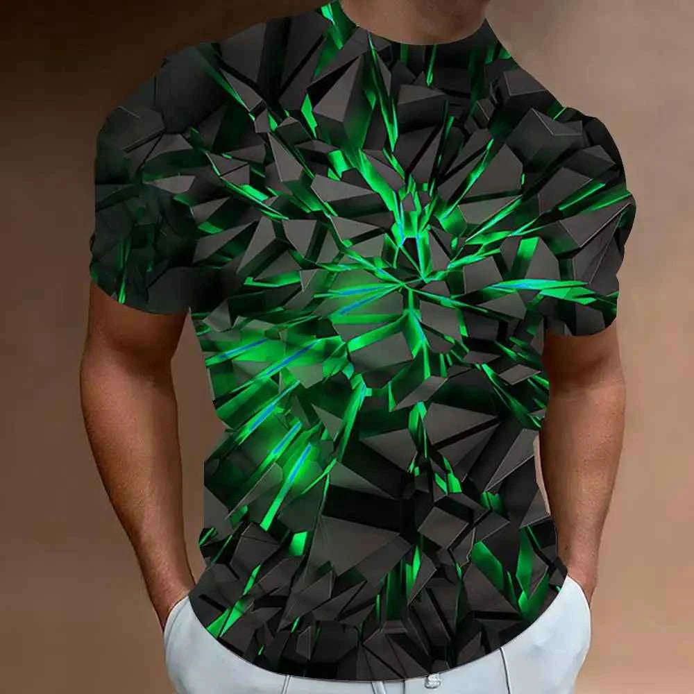 Fashion T-Shirts For Men 3d Line Printed