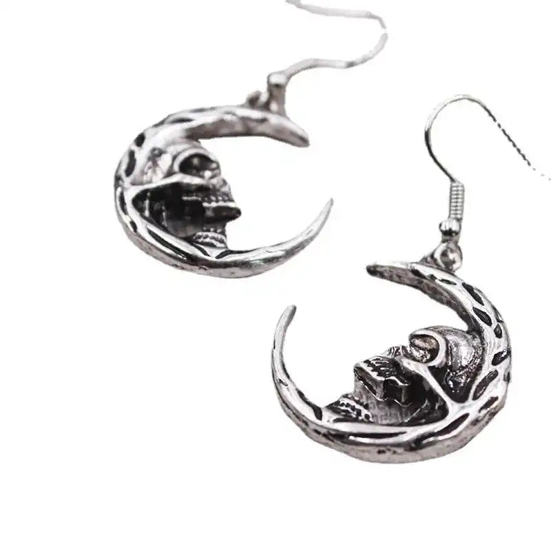 What the Moon Keeps — Skull Dangle Earrings