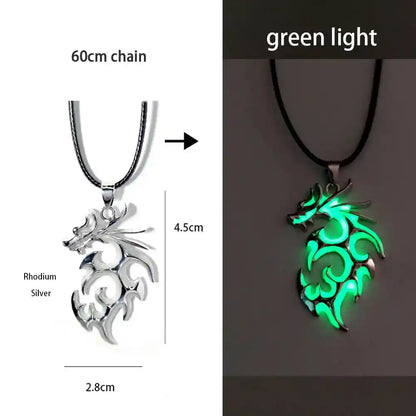 Luminous Alloy Dragon Pendant Glowing Necklace - Pedlar's Attic