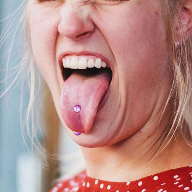 Fashion Mixed Color Acrylic Tongue Piercing for Women