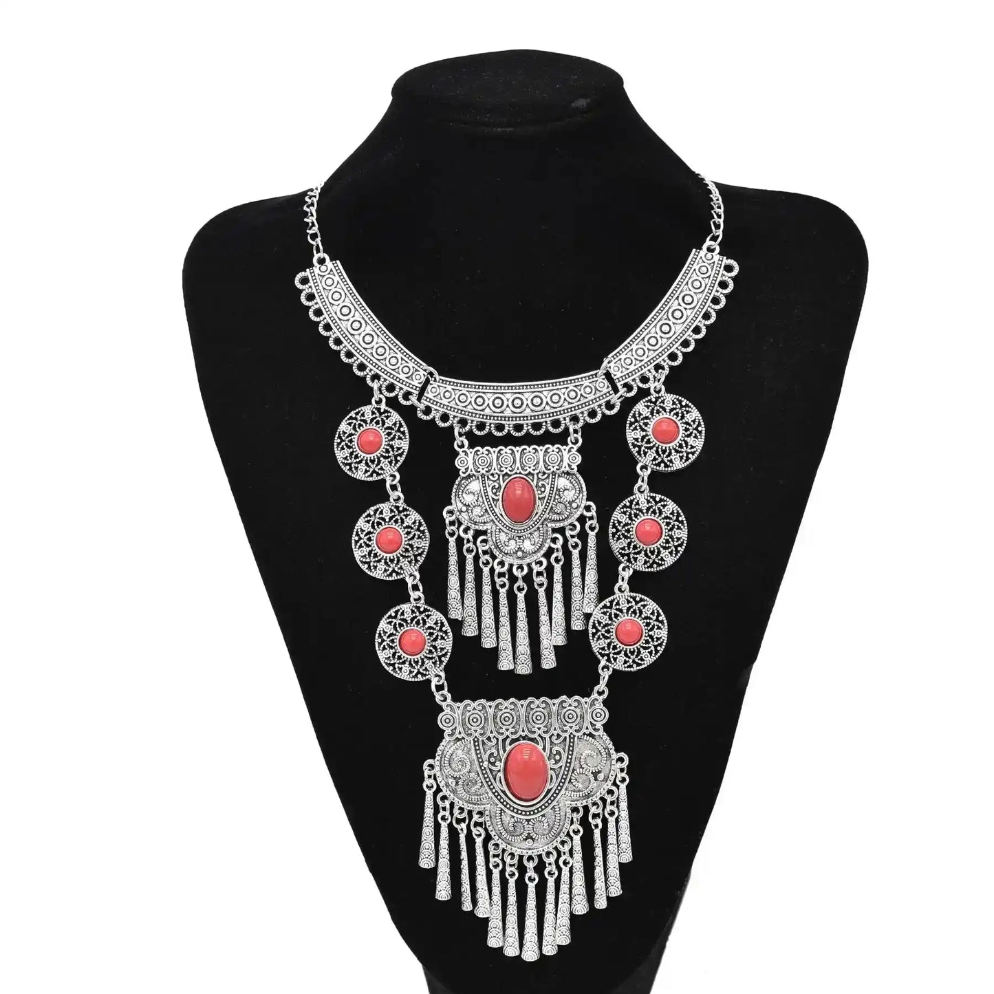 The Wanderer's Collar – Tibetan Boho Statement Necklace