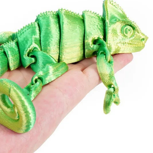 Fashion 3D Printed Dragon Chameleon Multi-joint Movable for Home Decoration Simulation Pet Lizard Model Toy