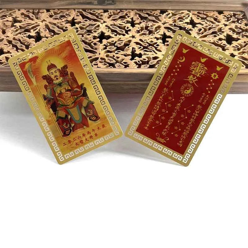 2026 Tai Sui Amulet Card Feng Shui Prayer Gold Card Exorcism Protection Buddha Gift Amulet Safe Bring In Wealth And Treasure