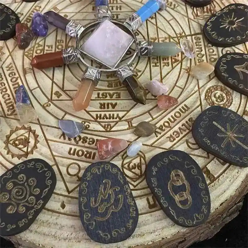 Wood Runes Stone Set Divination Runestones - Pedlar's Attic