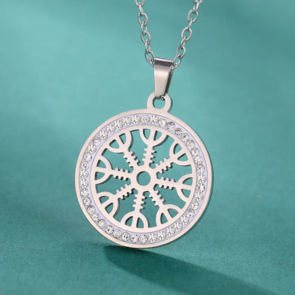 The Helm & the Wayfinder — Aegishjalmur Vegvisir Necklace