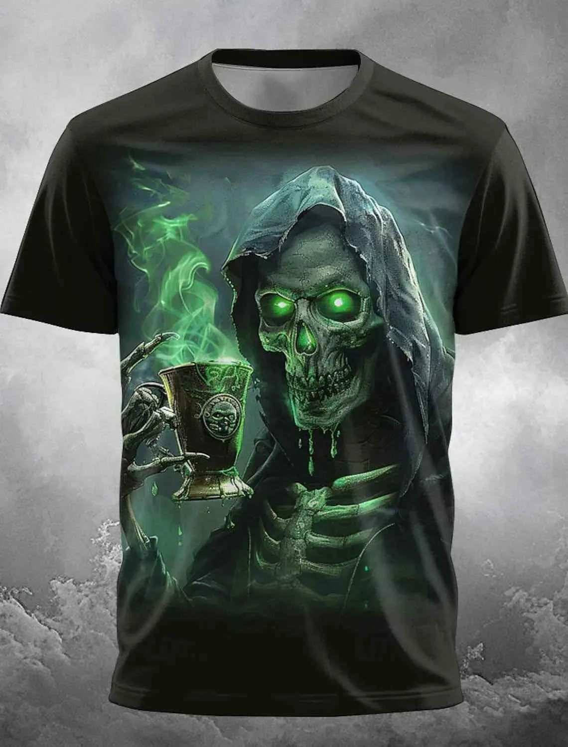 Fire Reaper Designer Gothic Men's 3D Print T shirt