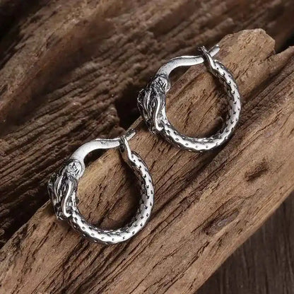 Vintage Simple Small Hoop Earrings Stainless Steel Hypoallergenic Earrings for Men Women Cool Indian Boho Jewelry - Pedlar's Attic