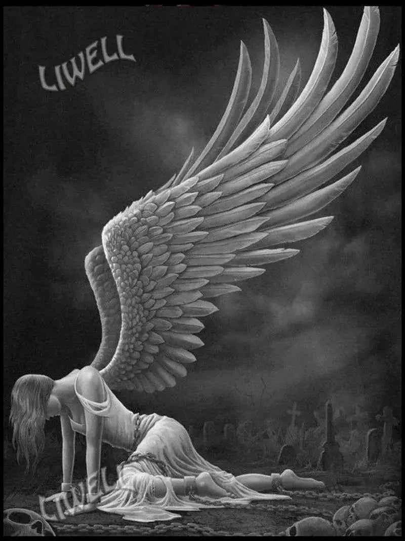 Victoria Style Skull Banquet Fallen Angels Dark Fantasy Art