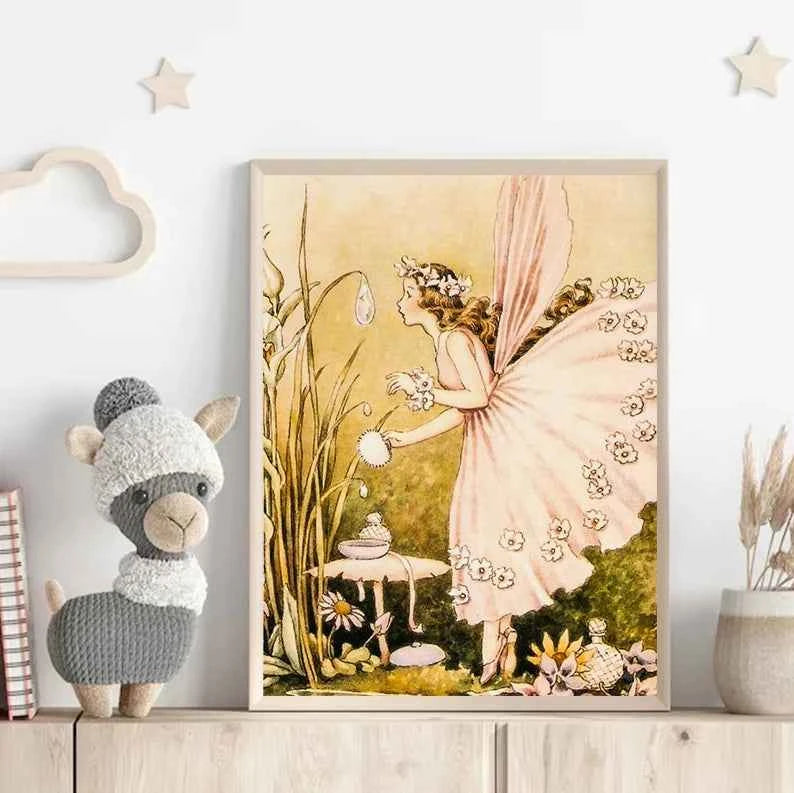 Fantasy Cute Fairy Illustration by Ida Rentou Surrealism Artwork Poster