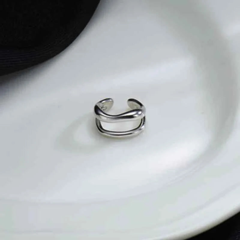 Punk Chic Geometric Ear Cuff - Non-Piercing Metal Clip-On Earrings for a Bold Fashion Statement - Pedlar's Attic