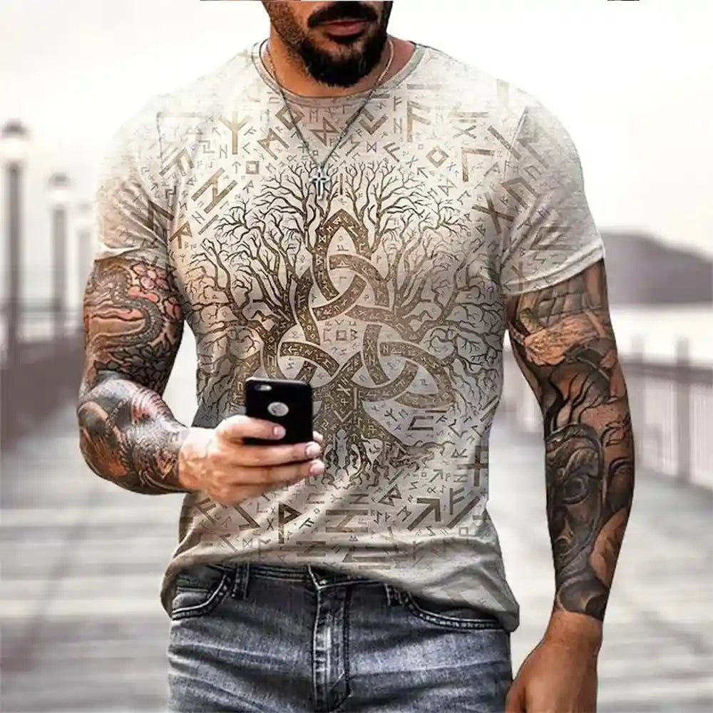 Blood & Runes – Viking Tattoo 3D Print Tee