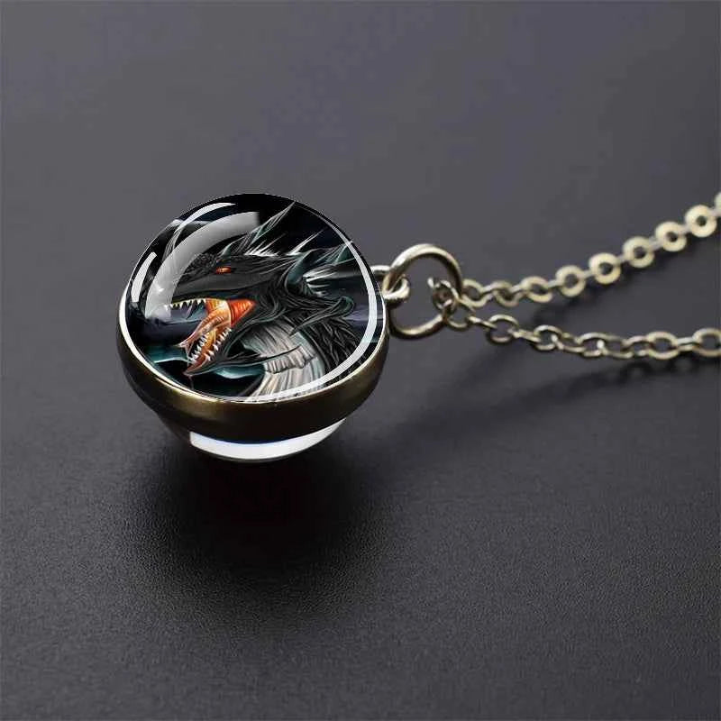 Dragon Glass Ball Pendant