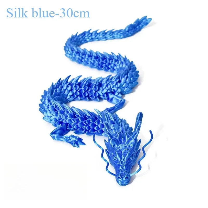 3D Printed Conjoined Dragon Ornaments Movable Cartoon Creative Dragon Plants rockery Fish Tank Landscaping Decoration 30cm