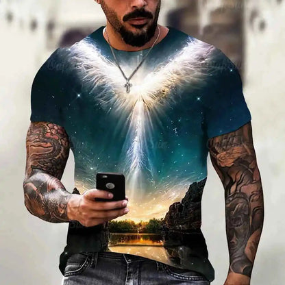 Men's T Shirt 3d Lightning Print - Pedlar's Attic