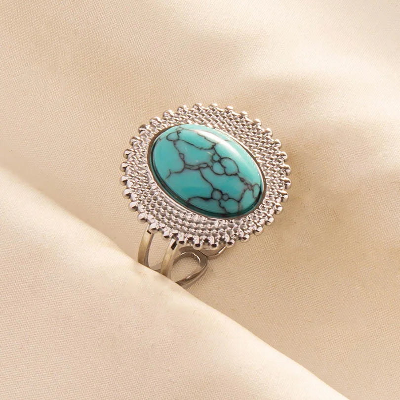 What the Stone Chose — Boho Turquoise Adjustable Ring - Pedlar's Attic