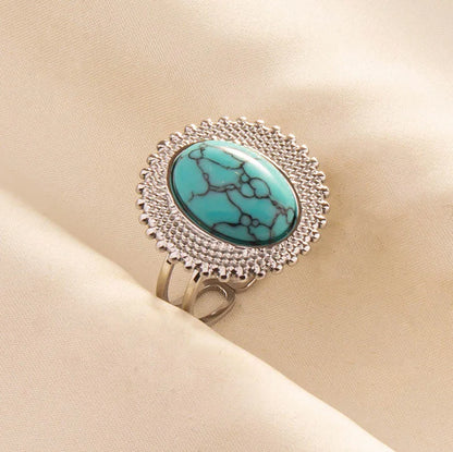 What the Stone Chose — Boho Turquoise Adjustable Ring - Pedlar's Attic