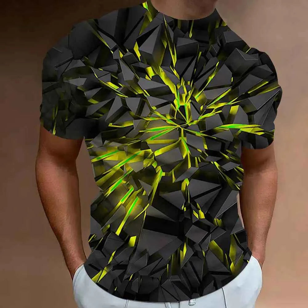 Fashion T-Shirts For Men 3d Line Printed